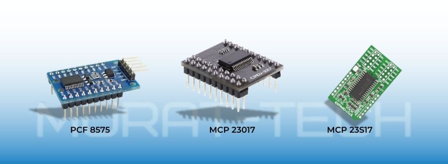 I²C and SPI GPIO expander modules for ESP32-CAM extra pins