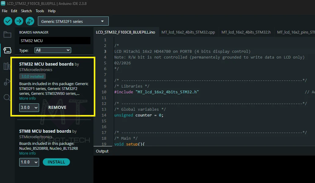 Installing STM32 Cores by STMicroelectronics in Arduino IDE Boards Manager